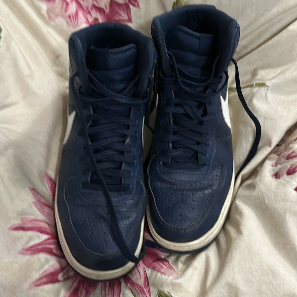 Nike Men's High-Top Athletic Sneakers Navy and White